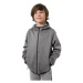 Chlapčenská turistická softshellová bunda 4F JUNIOR BOYS SOFTSHELL JSFM001-24M-MIDDLE GREY MELAN