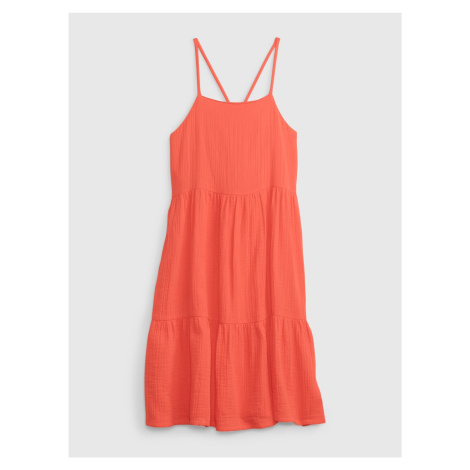 Oranžové dievčenské volánové šaty GAP