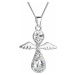 Evolution Group Nežný strieborný náhrdelník Anjel s kryštálmi Swarovski (retiazka, prívesok)