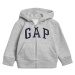 GAP FULLZIP LOGO Chlapčenská mikina, sivá, veľkosť