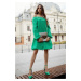 Oversize zelené lichobežníkové šaty s nadúvaným dnom