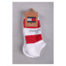 Červeno-biele členkové ponožky Sneaker Rugby - dvojbalenie