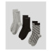 Ponožky Karl Lagerfeld K/Monogram Socks 3 Pack Black/Gray