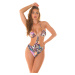 Sexy Neck-Monokini with Print blackgold