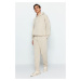 Trendyol Stone Oversize/Wide Cut Hooded Fleece Inside/Warm Sweatshirt Tracksuit