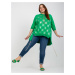 Green asymmetrical plus size blouse with application