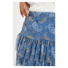Trendyol Blue Printed Tulle Knitted Skirt