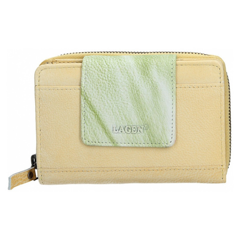 Dámska kožená peňaženka Lagen Agáta - žlto-zelená