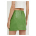 Kožená sukňa Remain zelená farba, mini, puzdrová
