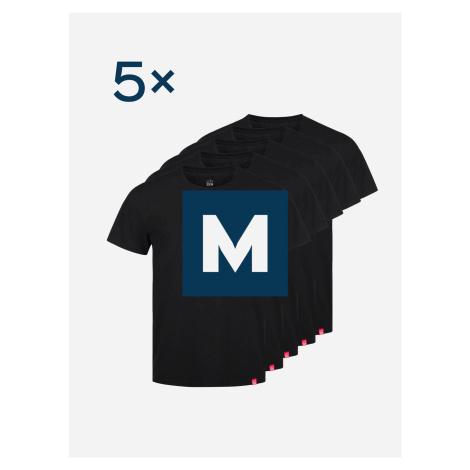 5pack pánskych čiernych tričiek AGEN - M