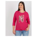 Fuchsia women's blouse plus size with print