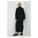 Vlnené šaty Herskind Tipp Knit Dress čierna farba, maxi, rovný strih
