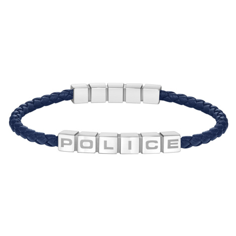 Police Modrý kožený náramok Crosschess PEAGB0005017 18 cm