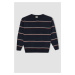 DEFACTO Boy's Crew Neck Striped Sweater