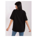 ČIERNE OVERSIZE TRIČKO S POTLAČOU LK-TS-509353-1.33P-BLACK