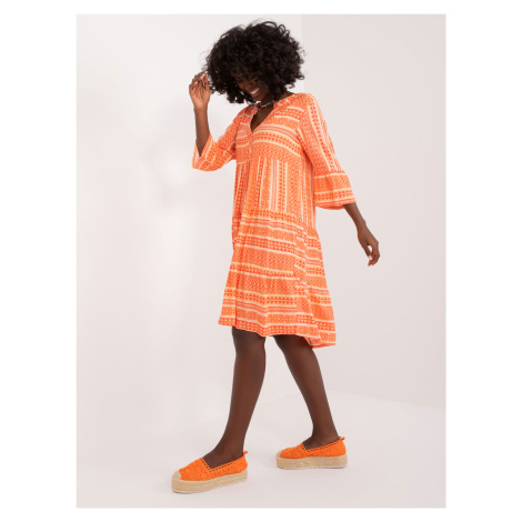 Orange boho dress with prints SUBLEVEL