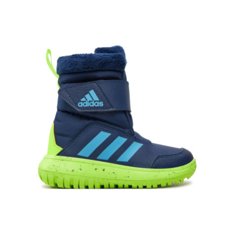 Detské vysoké zimné topánky ADIDAS Winterplay dark blue blue burst dark blue