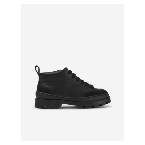 Čierne dievčenské kožené topánky Camper Brutus