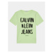 Calvin Klein Jeans Tričko Pixel Logo IB0IB01974 Zelená Relaxed Fit