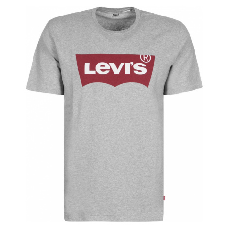 LEVI'S ® Tričko 'Graphic Set In Neck'  sivá melírovaná / čerešňová / biela