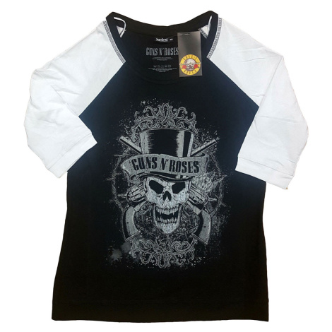Guns N’ Roses tričko Faded Skull Čierna/biela