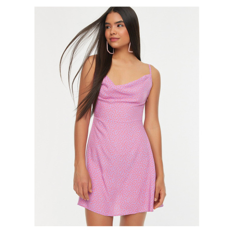 Ružové letné vzorované šaty Trendyol