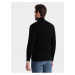 Čierny pánsky basic sveter s rolákom Ombre Clothing