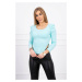 Blouse with puffed mint sleeves