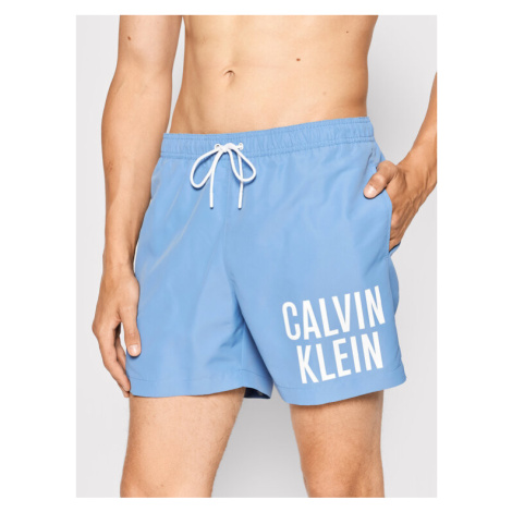 Calvin Klein Swimwear Plavecké šortky Medium Drawstring KM0KM00701 Modrá Regular Fit