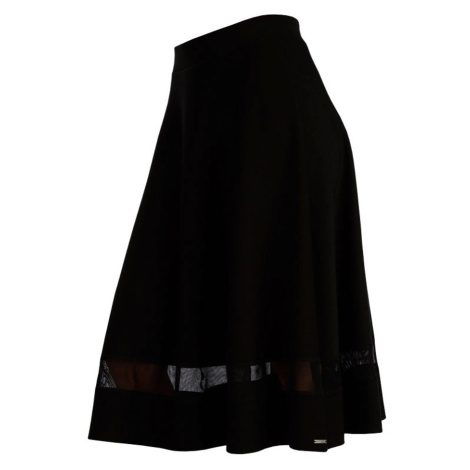 Litex Dámska sukňa s priehľadným pruhom 5E270 čierna