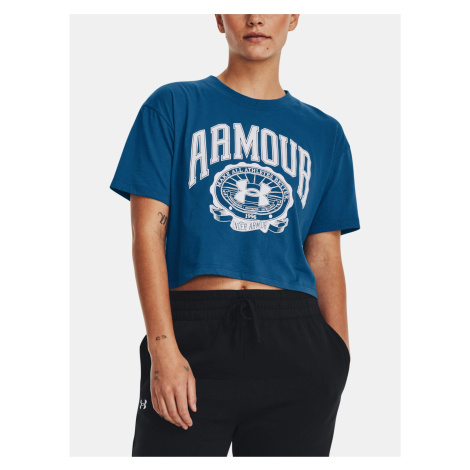 Modré dámske crop top tričko Under Armour Collegiate