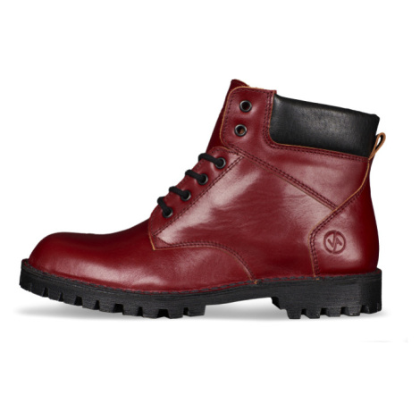 Vasky Farm Low Red - Pánske kožené členkové topánky červené, ručná výroba jesenné / zimné topánk