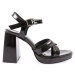 DGN 7750-23Y Women's Cross Strap Low Platform High Heel Sandals