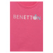 Detský bavlnený top United Colors of Benetton ružová farba