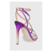 Kožené sandále Guess Fennela fialová farba