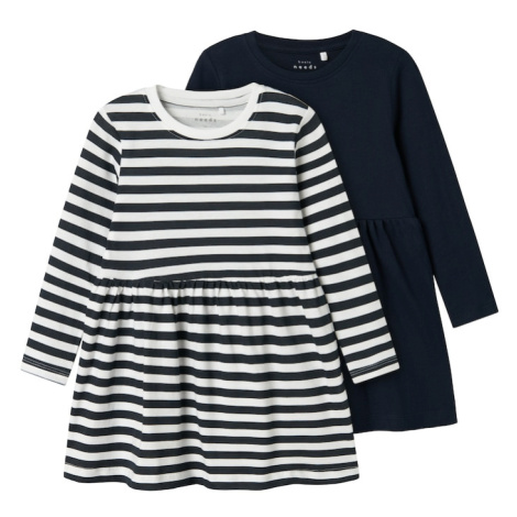 NAME IT Šaty 'NMFVivia'  námornícka modrá / biela