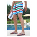 Madmext Claret Red Striped Swimming Shorts 2945