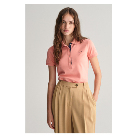 POLOKOŠEĽA GANT CONTRAST COLLAR SS PIQUE POLO PEACHY PINK