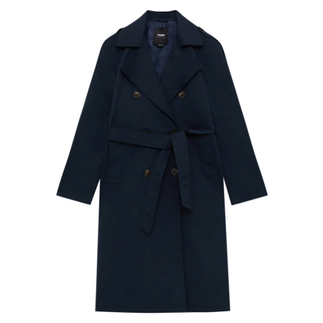 Pull&Bear Prechodný kabát  námornícka modrá Pull & Bear