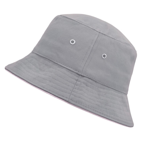 Myrtle Beach Bavlnený klobúk MB012 - Šedá / svetloružová