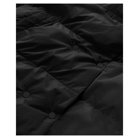 Krátka čierna zimná bunda s vysokým stojačikom (5M729-392) J.STYLE
