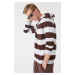 Koton Men's Brown Striped Sweatshirt