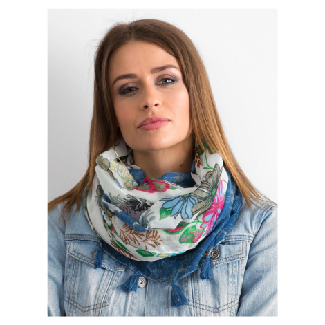 Blue scarf with floral print