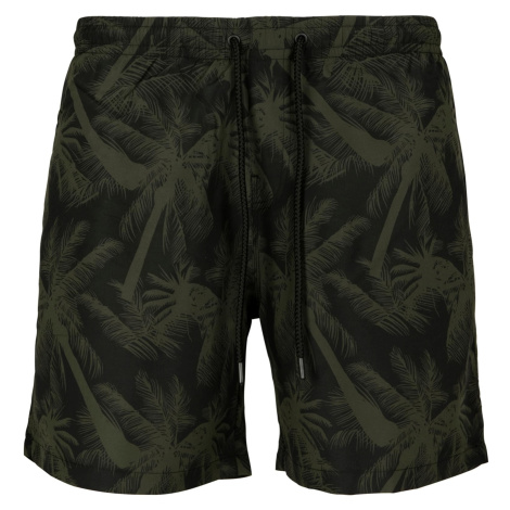 Palm/olive swim shorts Urban Classics