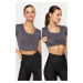 Trendyol Anthracite 2 Layer Padded Sports Bra Crop Knitted Sports Top/Blouse