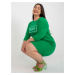 Green cotton dress of larger size with slogan