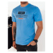 Pánske tričko s potlačou, modré Dstreet RX5408