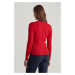 SVETER GANT STRETCH COTTON CABLE V-NECK RUBY RED