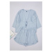 Trendyol Blue Tie/Ribbon Bow/Detailed Viscose Woven Pajama Set