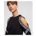 Šaty Karl Lagerfeld Cold Shoulder Sweat Dress Čierna